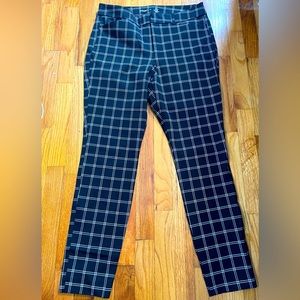Old Navy Black/white checked Pixie full-length pants